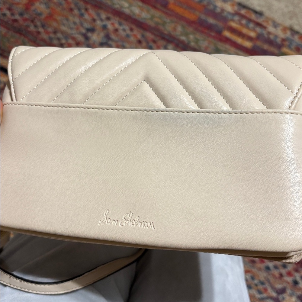 Sam Edelman Cream Quilted Crossbody Bag - Picture 13 of 14